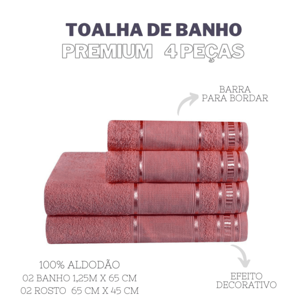 Jogo De Toalha De Banho 4 Peças Premium - Image 2