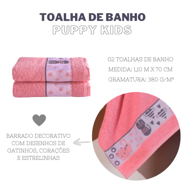 Kit 2 Toalhas de Banho Puppy Kids - Image 2
