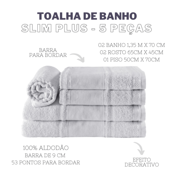 Jogo De Toalhas Banho Slim Plus 5 Peças