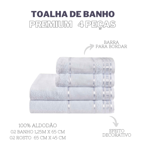 Jogo De Toalha De Banho 4 Peças Premium - Image 4