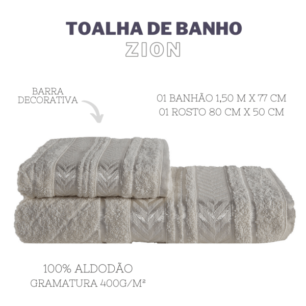 Jogo de 2 Toalhas Banho e Rosto Zion - Image 6