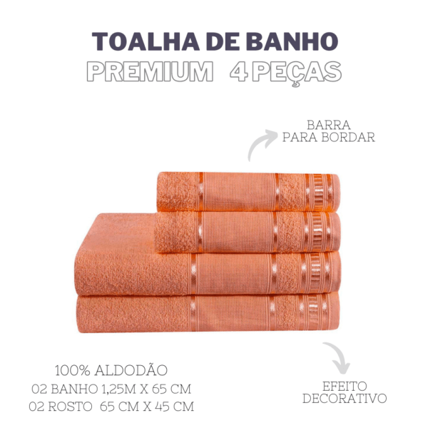 Jogo De Toalha De Banho 4 Peças Premium - Image 6