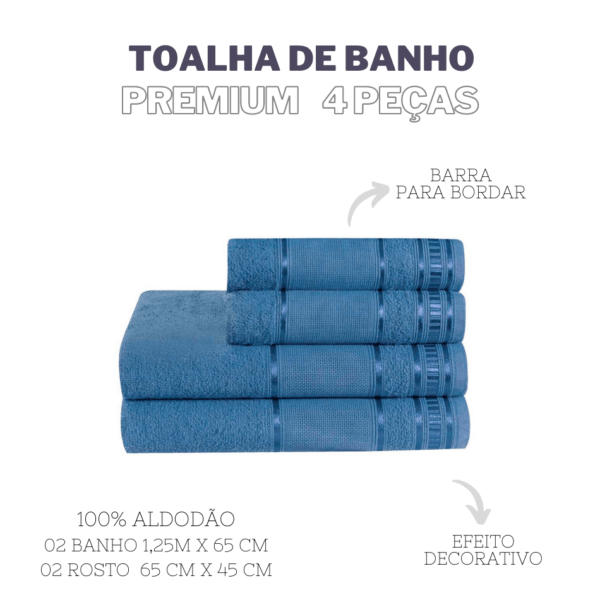 Jogo De Toalha De Banho 4 Peças Premium - Image 8