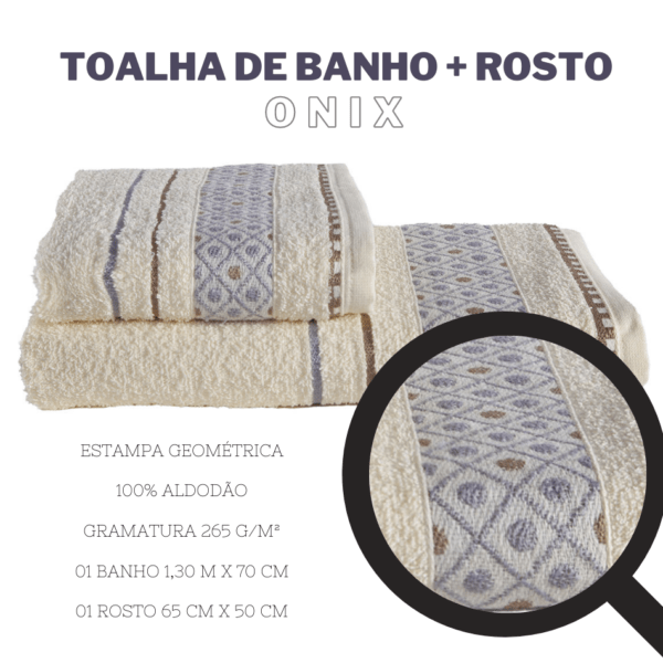 Jogo de Toalhas 01 Banho e 01 Rosto Onix - Image 2