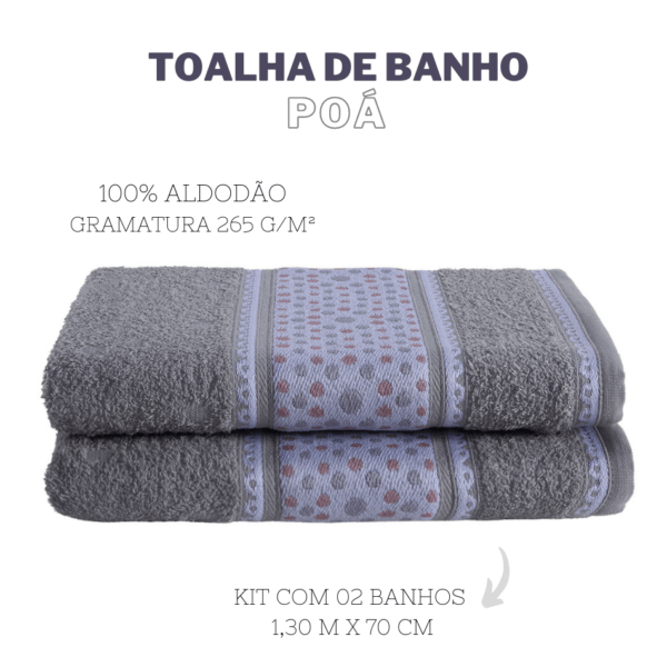 Kit 02 Toalhas de Banho Poá - Image 2