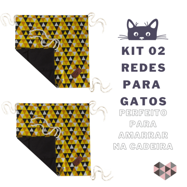 Kit 02 Redes Para Gatos de Amarrar na Cadeira