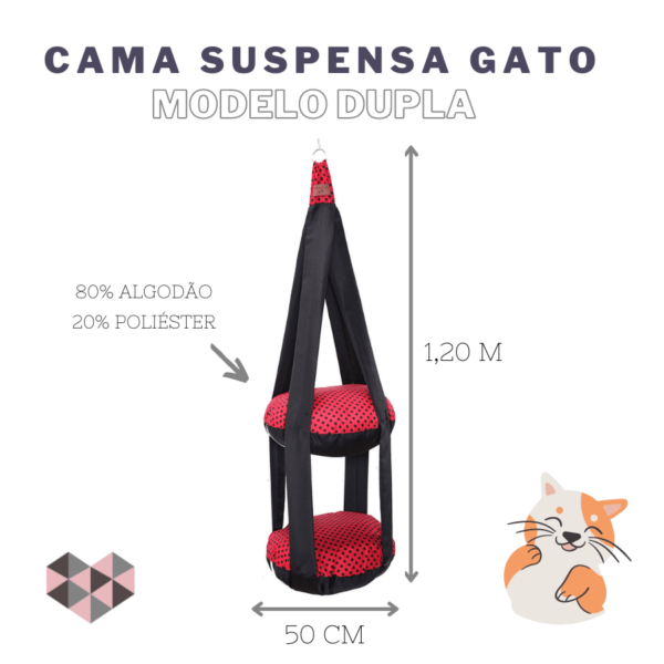 Cama Suspensa Para Gato Dupla - Image 2