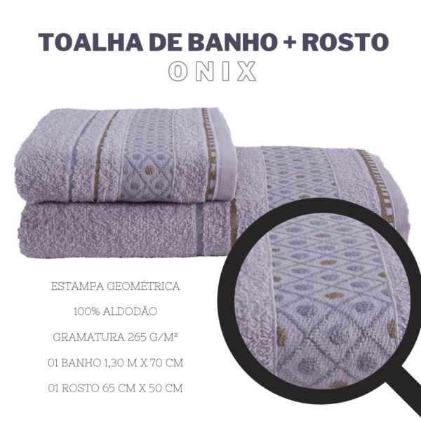 Jogo de Toalhas 01 Banho e 01 Rosto Onix - Image 4