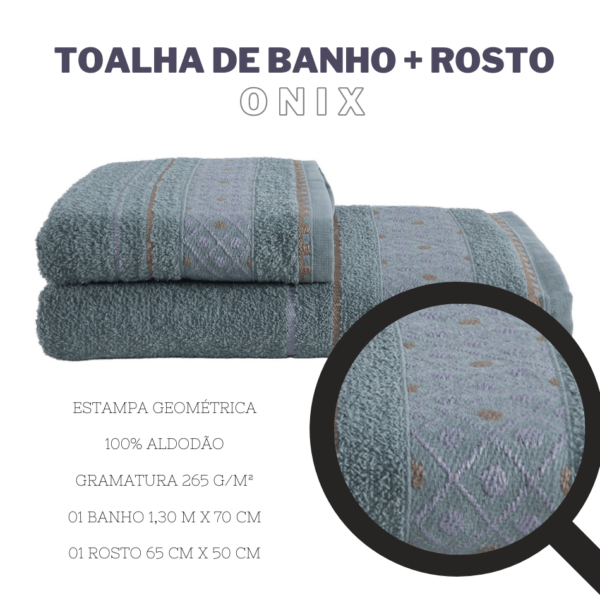 Jogo de Toalhas 01 Banho e 01 Rosto Onix - Image 5