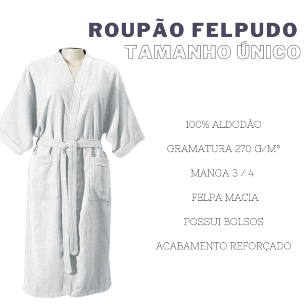 Roupão de Banho Felpudo 100% Algodao Hipoalergenico - Image 5
