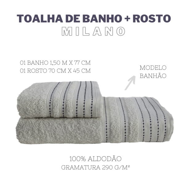 Jogo de Toalhas 01 Banho e 01 Rosto Milano - Image 6