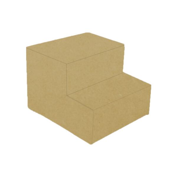 Escada Auxiliar 2 Degraus Natural MDF