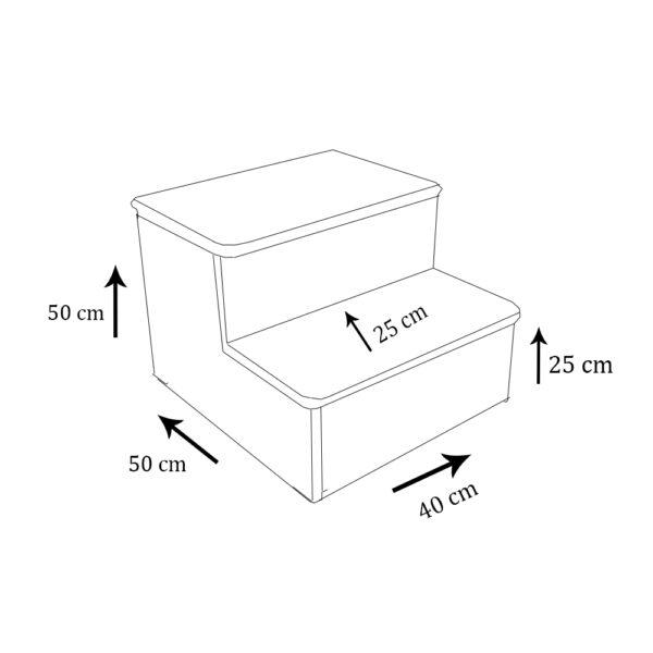 Escada Auxiliar 2 Degraus Natural MDF - Image 4