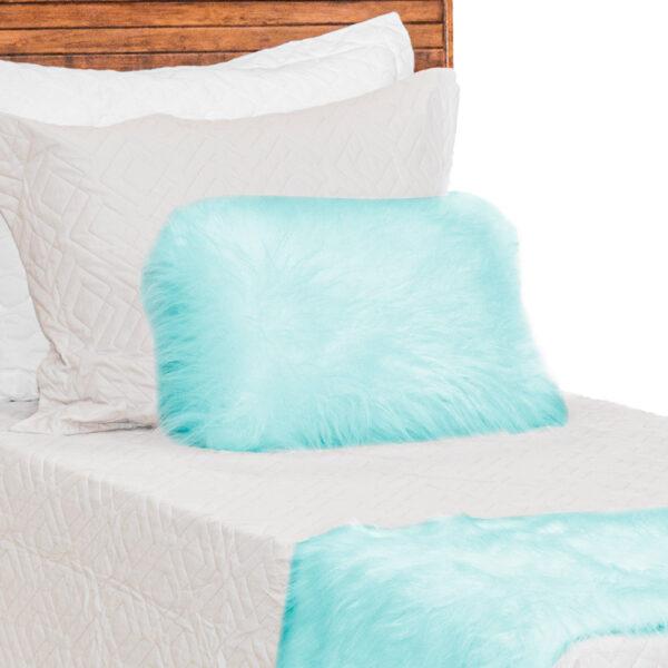 Peseira para Cama e Almofada com Refil Pelúcia Pelo Alto Tiffany - Image 4