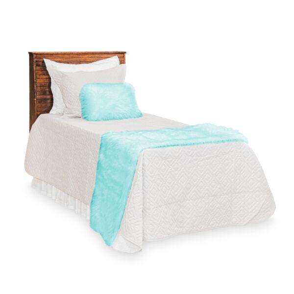 Peseira para Cama e Almofada com Refil Pelúcia Pelo Alto Tiffany - Image 2